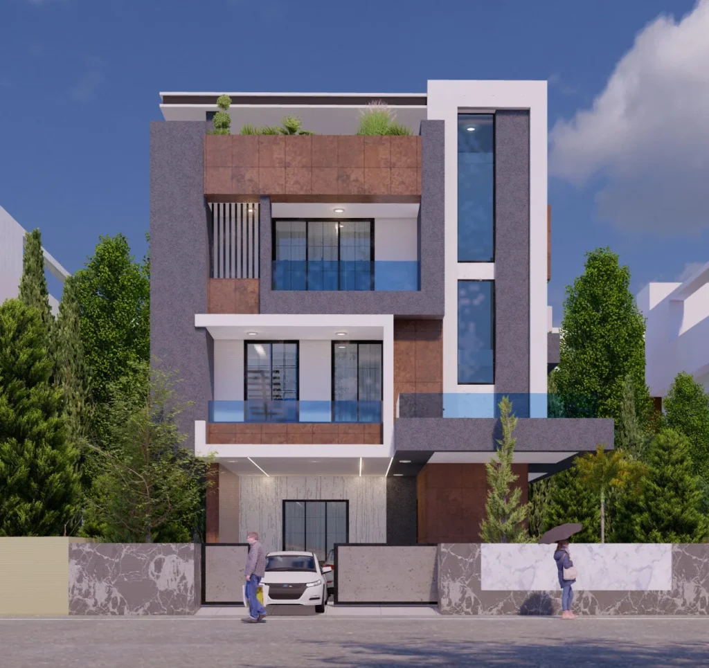 Top modern residential building design in Assam by BrikMyHome