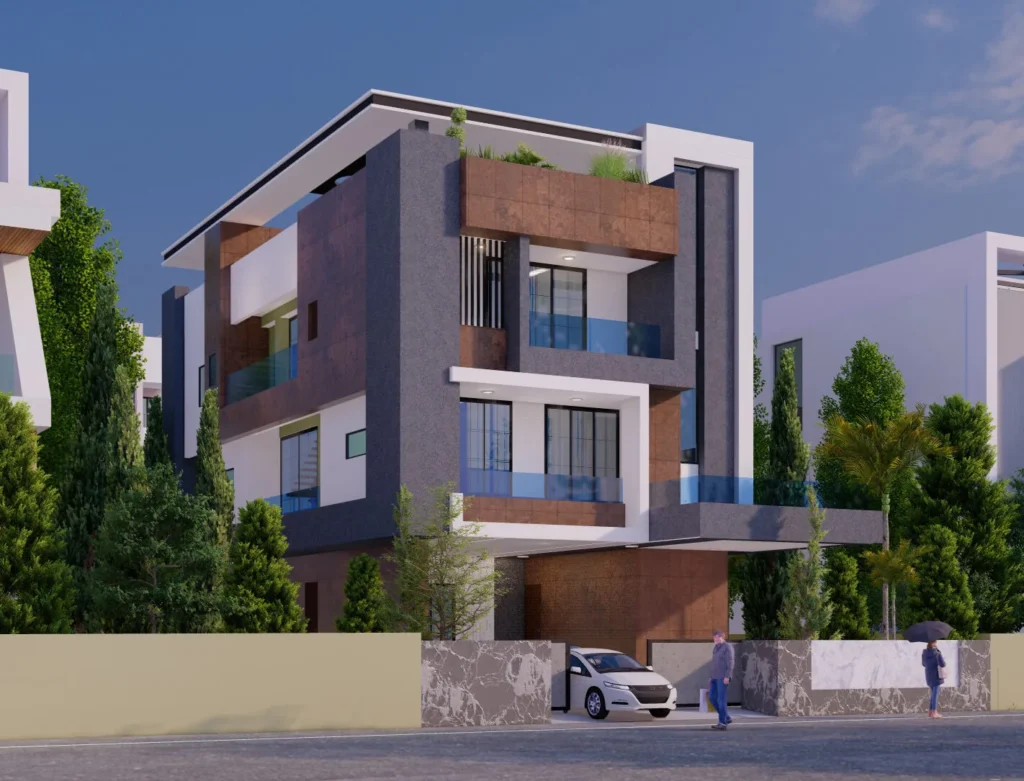 Modern residential building design in guwahati by BrikMyHome